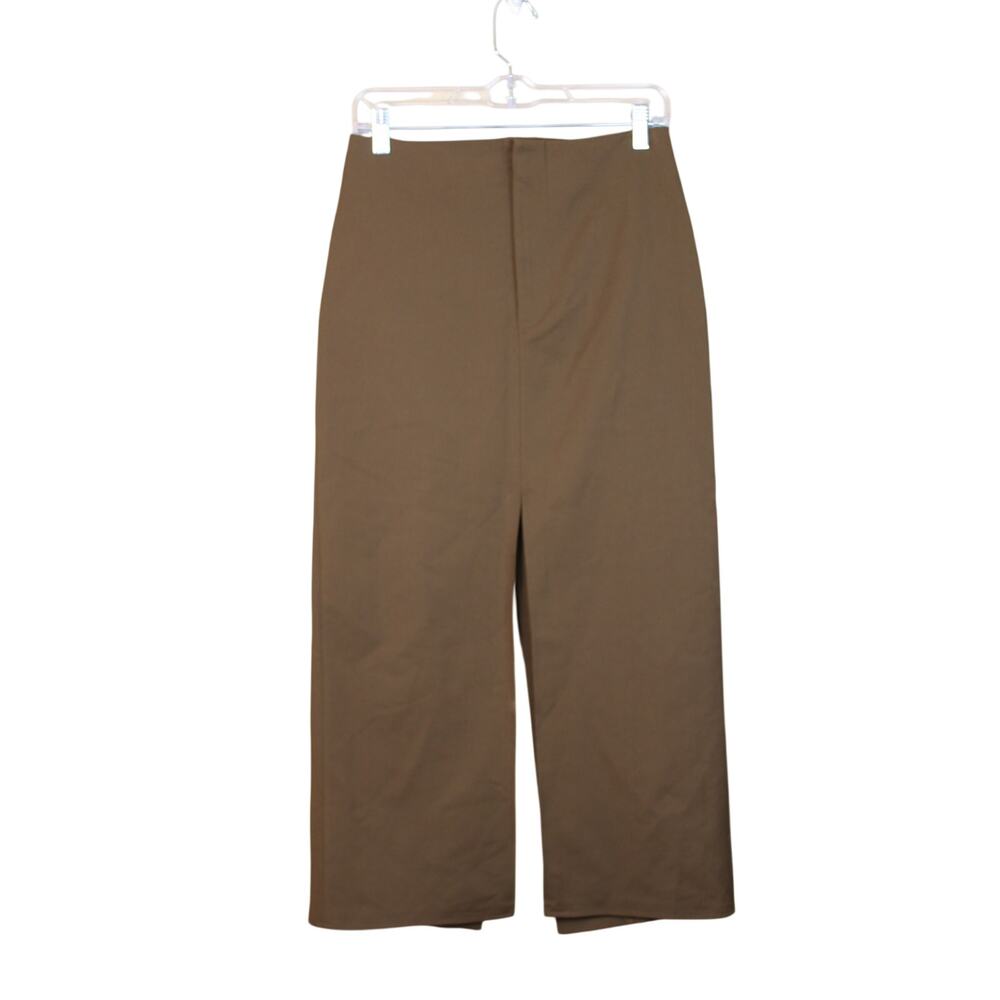 NWT Zara‎ Dark Brown Long Pencil Skirt Double High Center Slit Bottoms Size S